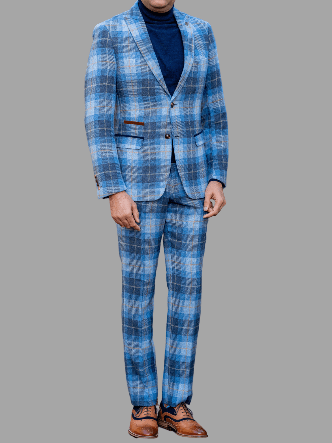 Marc Darcy Morris Blue Tweed Check Blazer