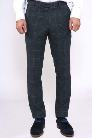 Marc Darcy Scott Blue Check Three Piece Suit - Suit & Tailoring