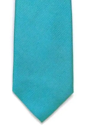LA Smith Plain Silk Twill Tie - Aqua