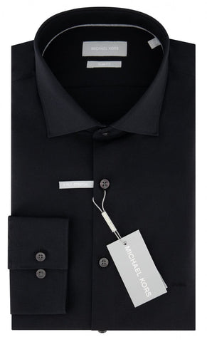 Michael Kors Black Premium Poplin Stretch Slim Fit Shirt - Shirts