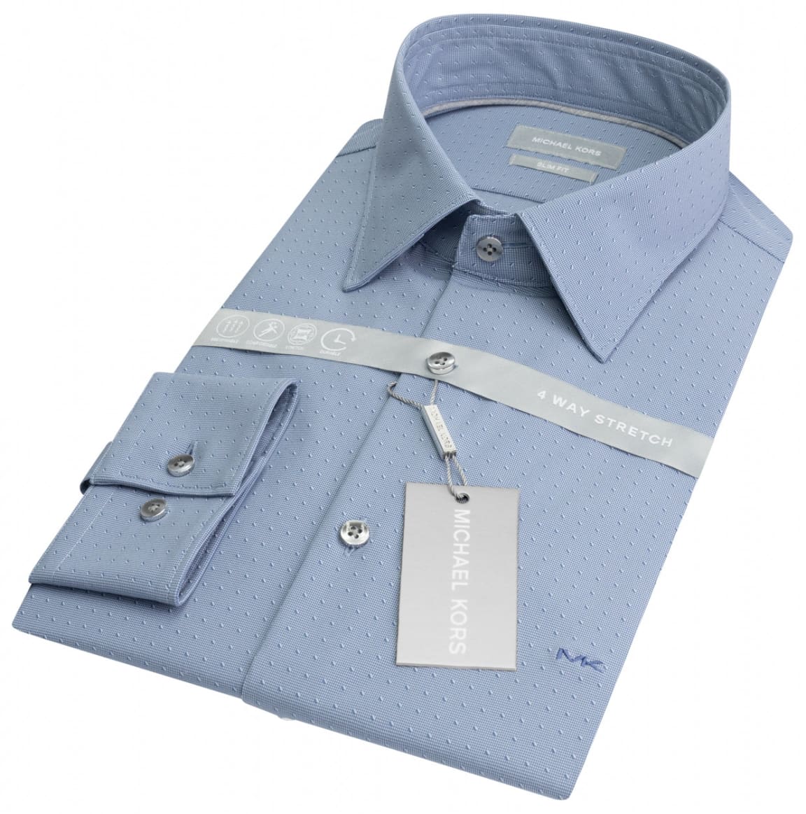 Michael Kors Delft Performance Dobby Stretch Slim Fit Shirt - Shirts