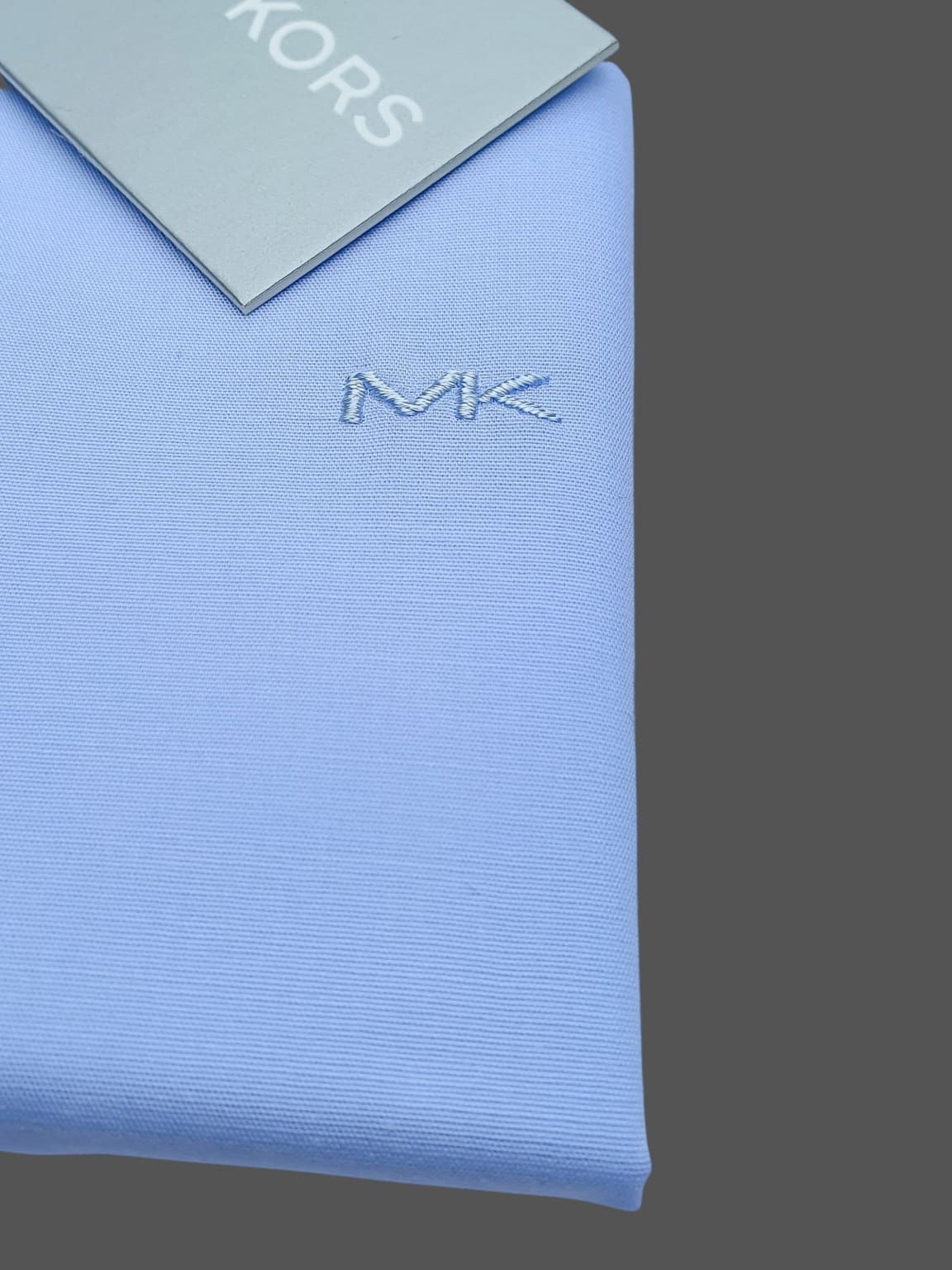 Michael Kors Men’s Light Blue Long Sleeve Single Cuff Premium Tailored Fit Shirt - Shirts