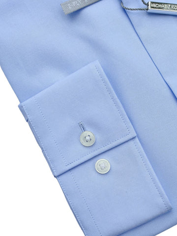 Michael Kors Men’s Light Blue Long Sleeve Single Cuff Premium Tailored Fit Shirt - Shirts