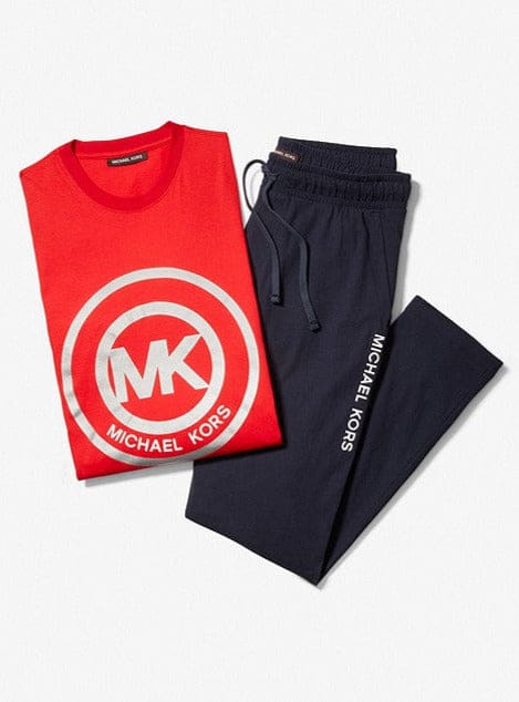 Michael Kors Midnight Metallic Logo Jersey Loungewear Set