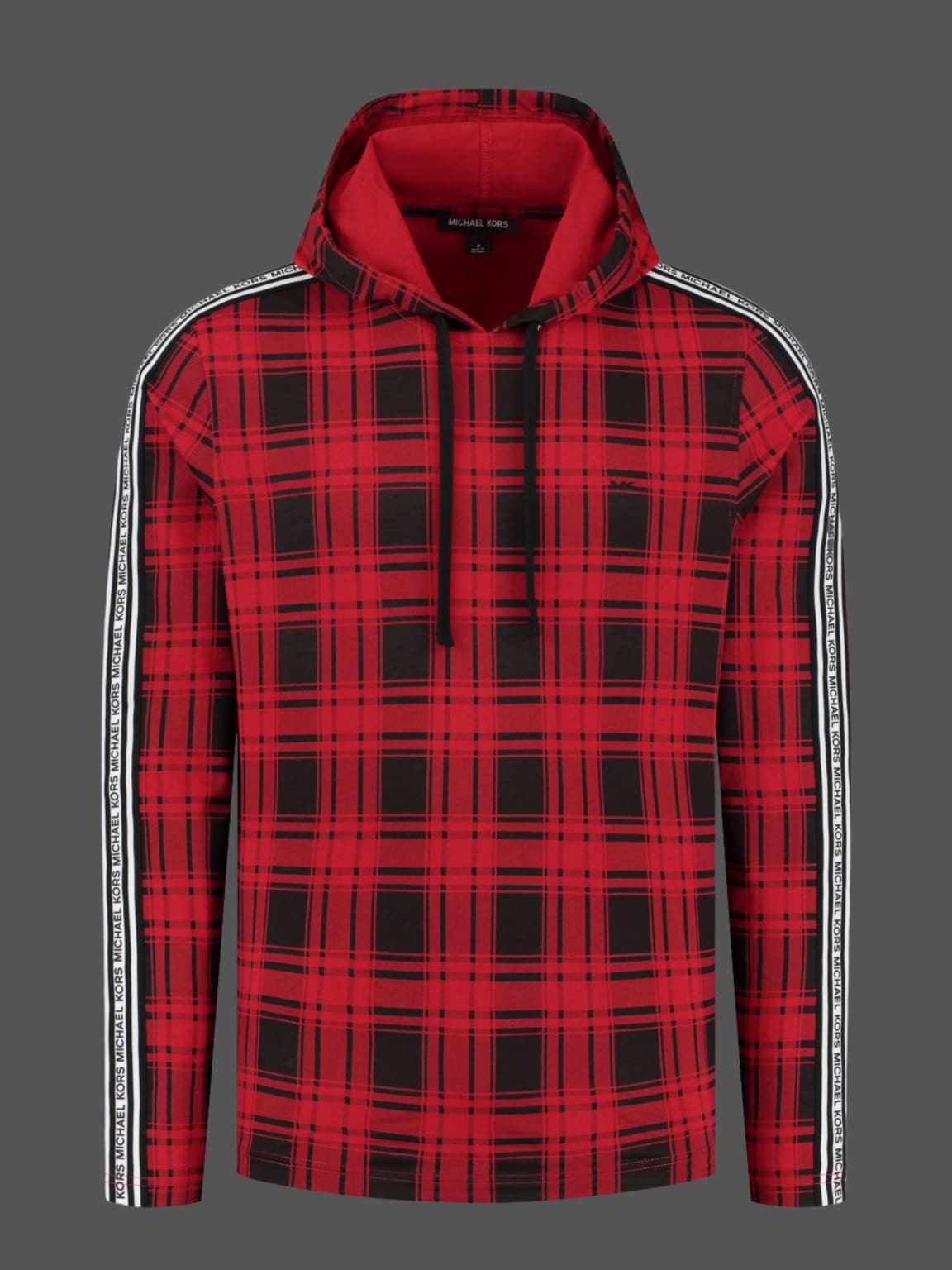 Michael Kors Red Printed Check Casual Lounge Hoodie - Hoodie