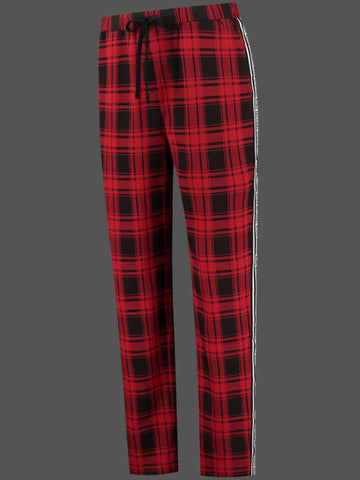 Michael Kors Red Printed Check Casual Lounge Trousers - Loungewear