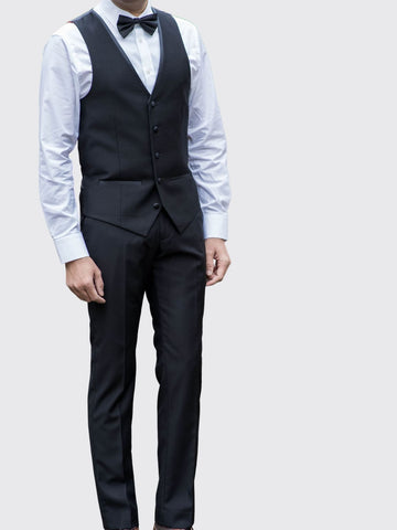 Paul Andrew Harry Black Slim Fit Tuxedo Waistcoat - Waistcoats