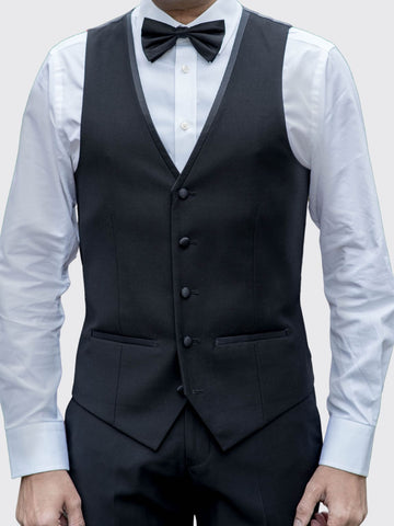 Paul Andrew Harry Black Slim Fit Tuxedo Waistcoat - Waistcoats