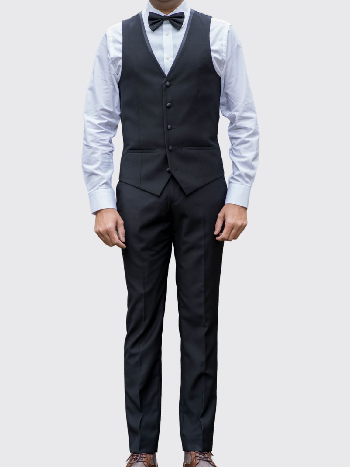 Paul Andrew Harry Slim Fit Plain Black Trousers - Trousers