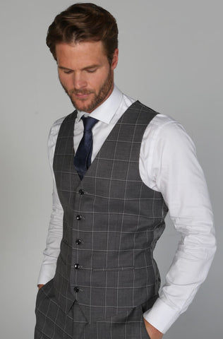 Hobbs Grey Men’s Three Piece Suit