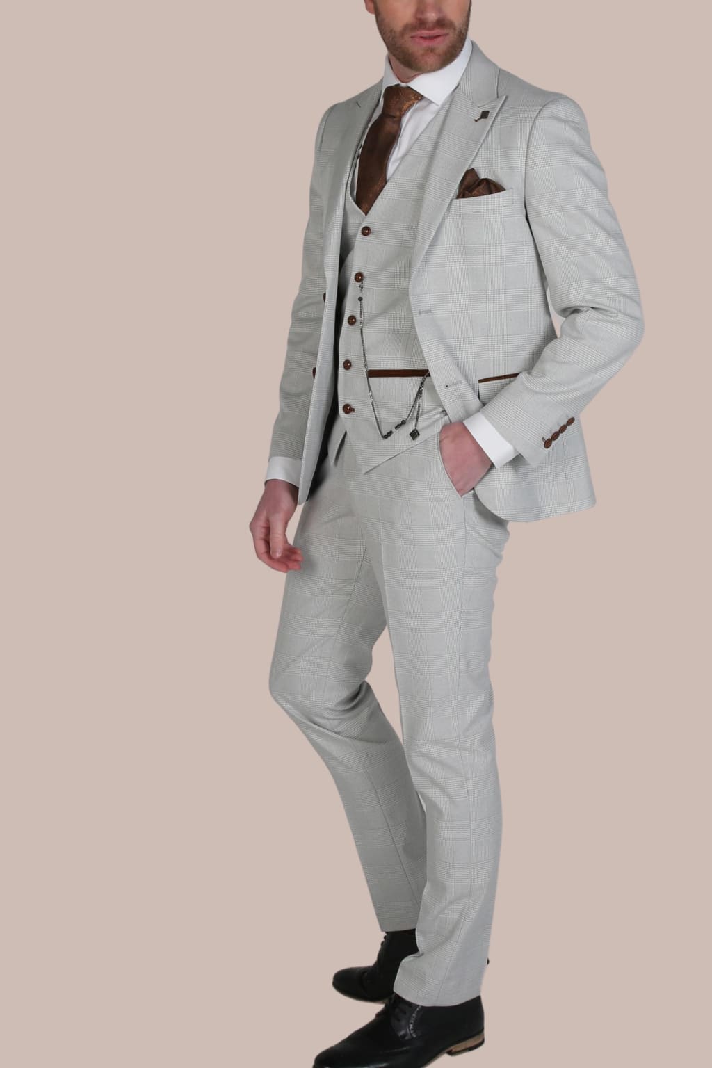 Paul Andrew Mark Stone Men’s Three Piece Suit - Suits