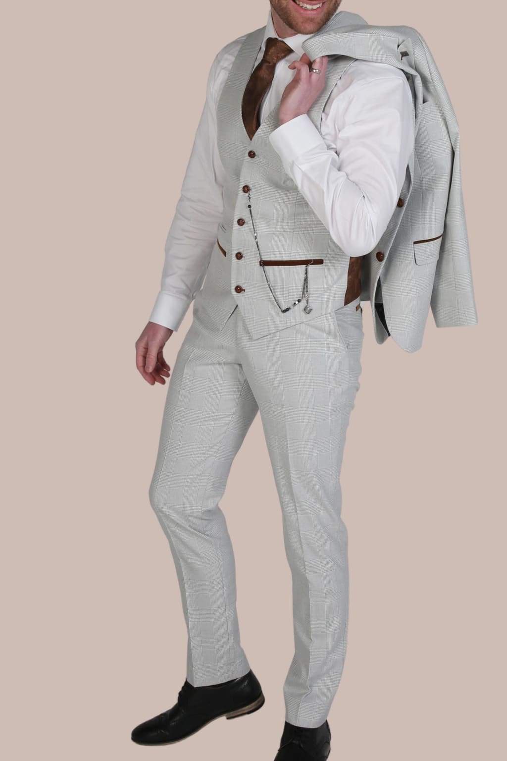 Paul Andrew Mark Stone Men’s Three Piece Suit - Suits