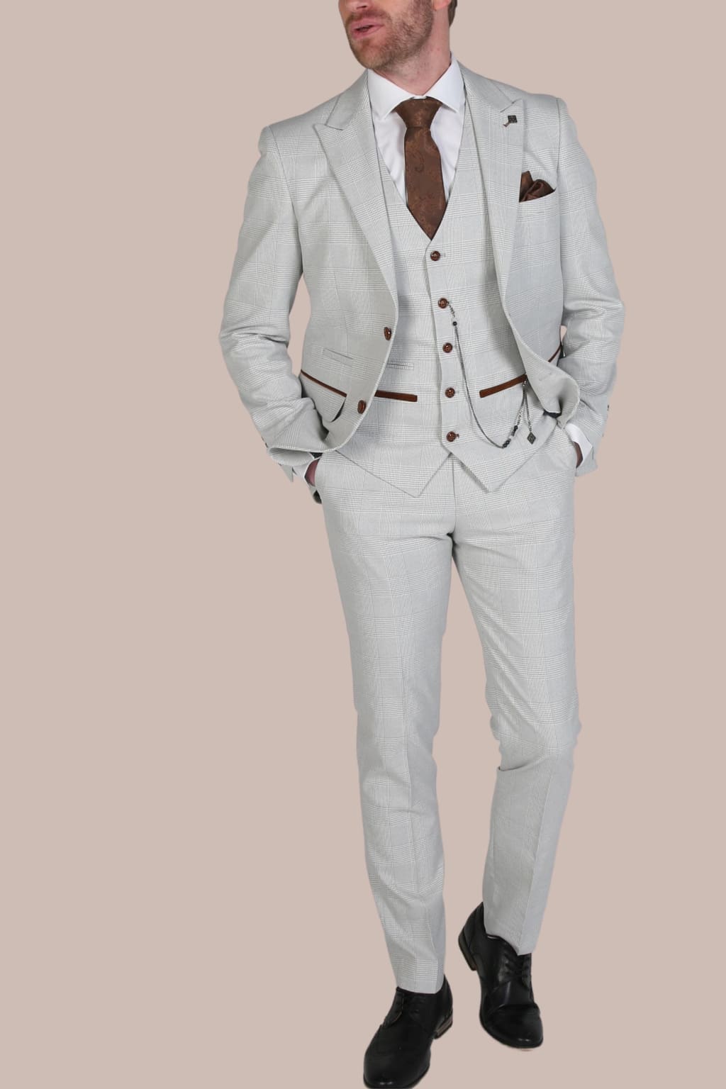 Paul Andrew Mark Stone Men’s Three Piece Suit - Suits