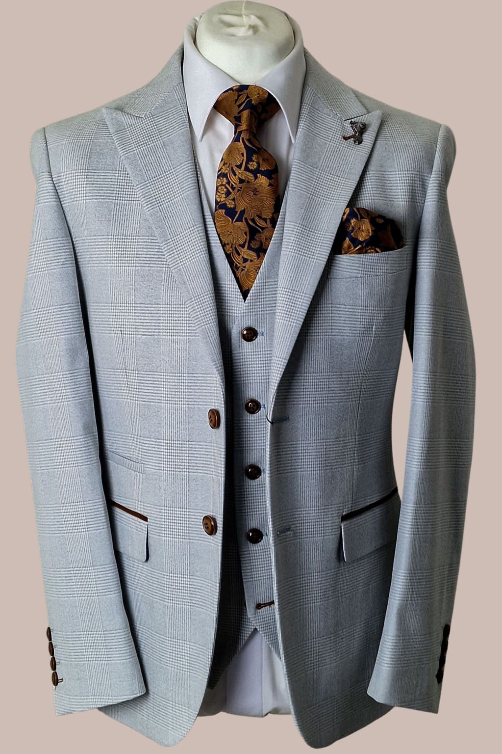 Paul Andrew Mark Stone Men’s Three Piece Suit - Suits