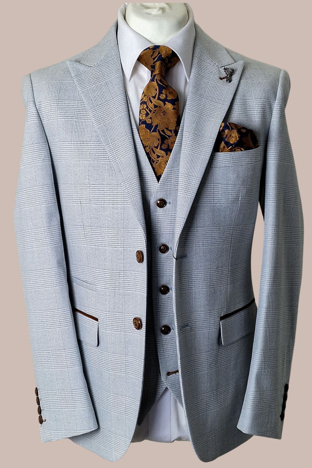 Paul Andrew Mark Stone Men’s Three Piece Suit - Suits