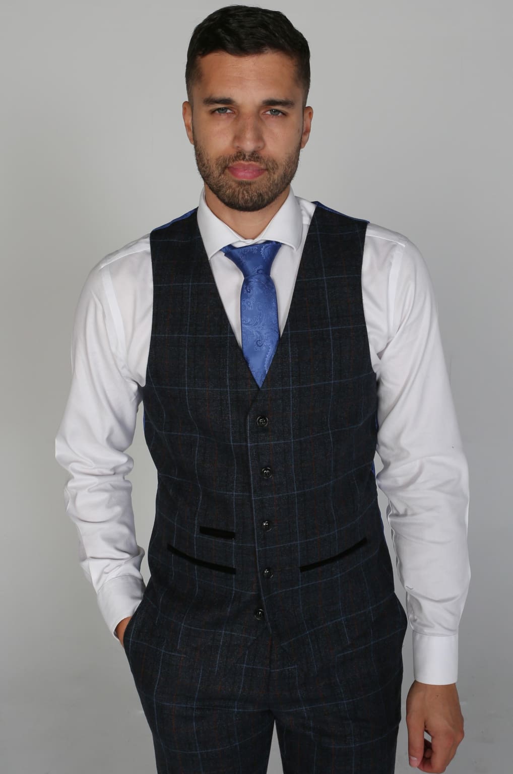 Men’s Harvey Navy Waistcoat - 34
