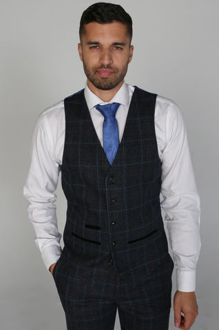 Men’s Harvey Navy Waistcoat - 34