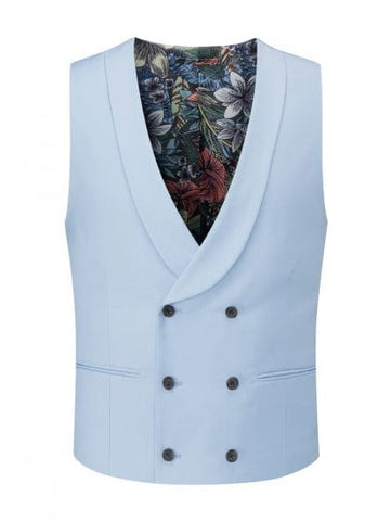 Skopes Sultano Sky Blue Slim Waistcoat - Waistcoats