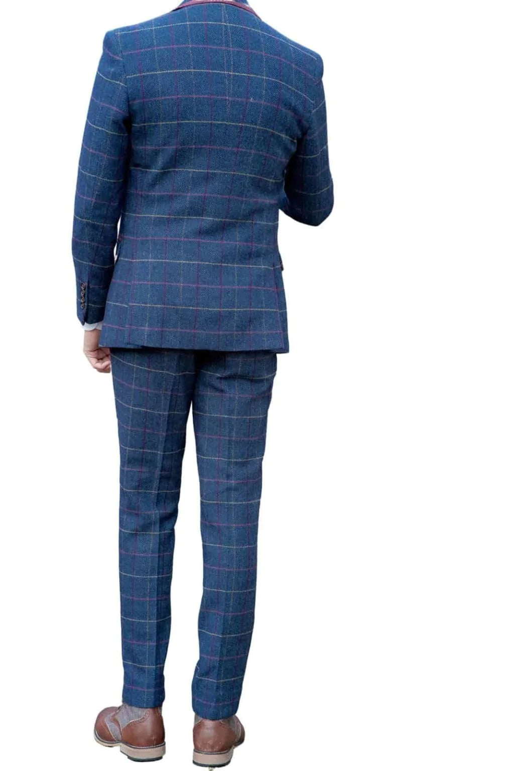 Skopes Doyle Navy Check Tweed Wool Blend 3 Piece Suit - Suit & Tailoring