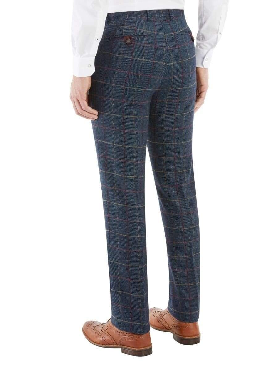 Skopes Doyle Navy Check Tweed Wool Blend 3 Piece Suit - Suit & Tailoring