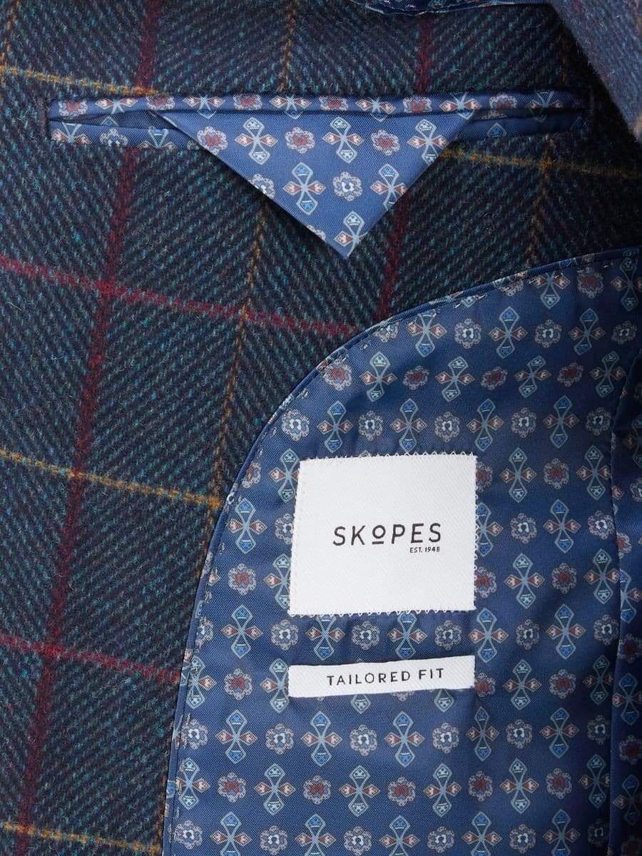 Skopes Doyle Navy Check Tweed Wool Blend 3 Piece Suit - Suit & Tailoring