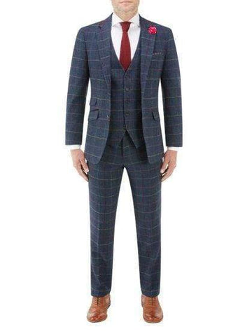 Spokes Doyle Navy Check Suit Waistcoat - Suit & Tailoring