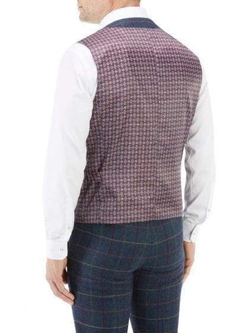 Spokes Doyle Navy Check Suit Waistcoat - Suit & Tailoring