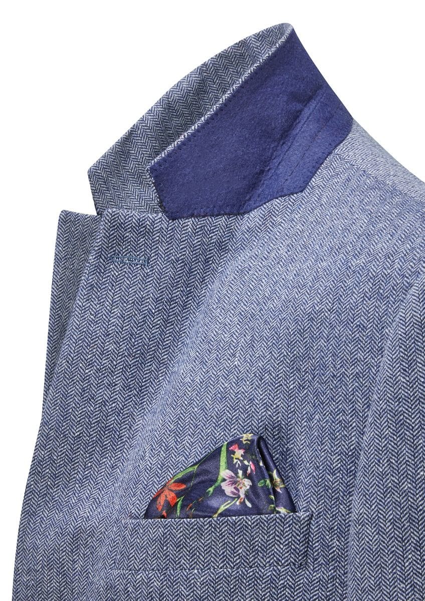 Skopes Jude Blue Herringbone Tweed Jacket - Suit & Tailoring