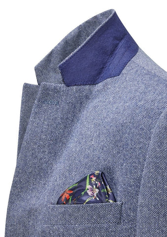 Skopes Jude Blue Herringbone Tweed Jacket - Suit & Tailoring