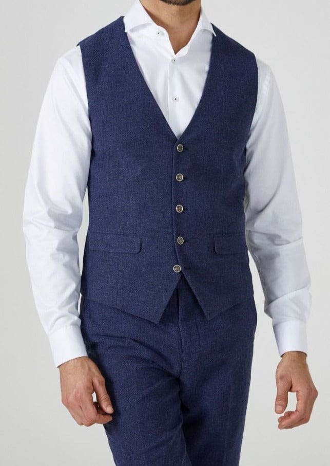 Skopes Jude Navy Tweed Waistcoat