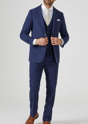 Skopes Jude Navy Herringbone Jacket - Suit & Tailoring