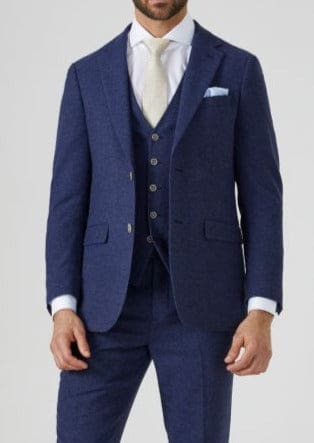 Skopes Jude Navy Herringbone Jacket - 36S - Suit & Tailoring 314