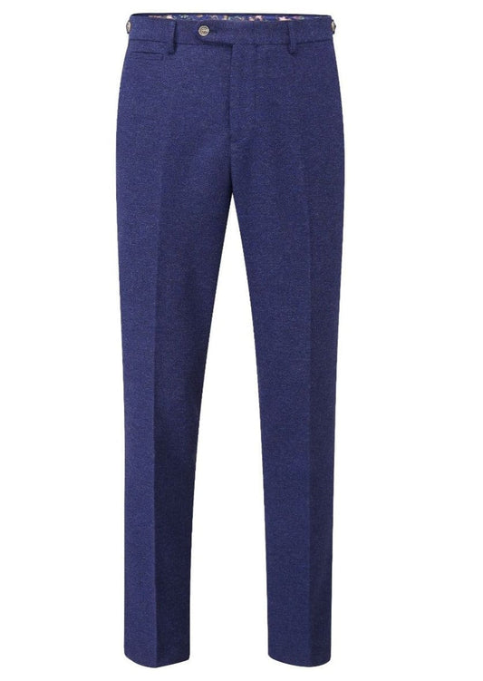 Skopes Jude Navy Herringbone Tweed Tailored Trousers - 40S - Trousers 837