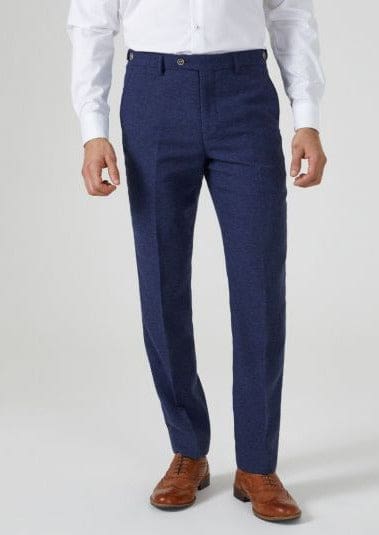 Skopes Jude Navy Herringbone Tweed Tappered Trousers - 30S - Trousers 379