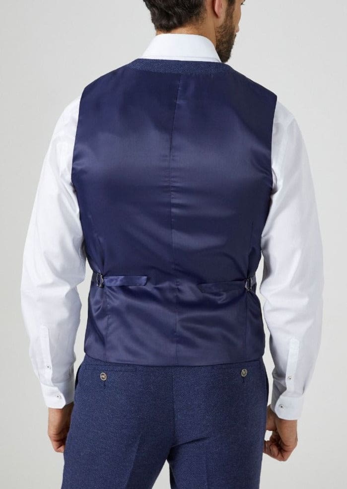 Skopes Jude Navy Herringbone Tweed Waistcoat - WAISTCOATS