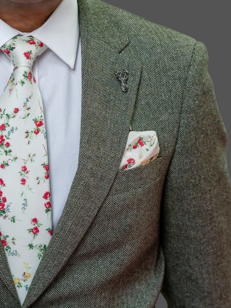 Sage green hot sale tweed suit