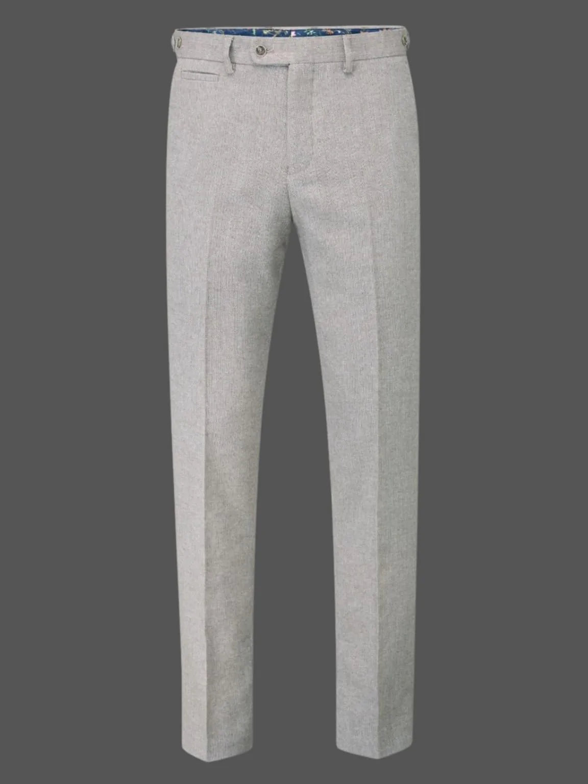Skopes Jude Stone Beige Herringbone Tweed Tailored Trousers - 40S - Trousers