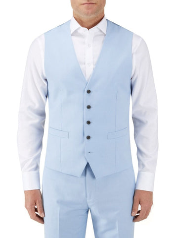 Skopes Sultano Sky Blue Slim Waistcoat - Waistcoats