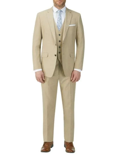 Skopes Tuscany Stone Linen Blend Suit Waistcoat - WAISTCOATS