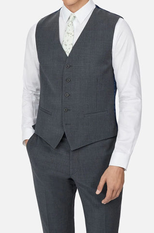 Ted Baker Panama Charcoal Slim Fit Waistcoat - 34R - WAISTCOATS