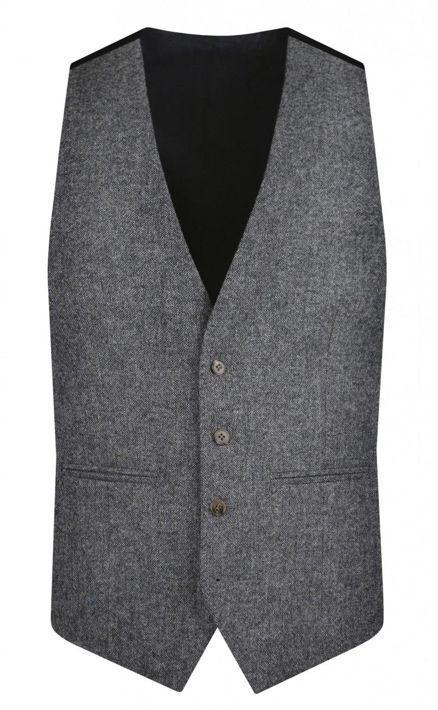Torre Albert Grey Pure Wool Light Weight Tweed Waistcoat