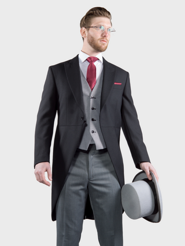 Classic Black Herringbone Morning Suit Package - Suit & Tailoring