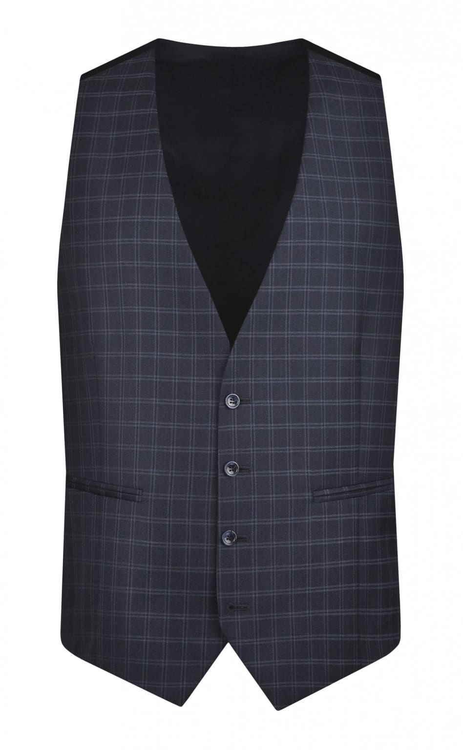 Torre Colt Blue Check Men’s Waistcoat - 34R - Suit & Tailoring