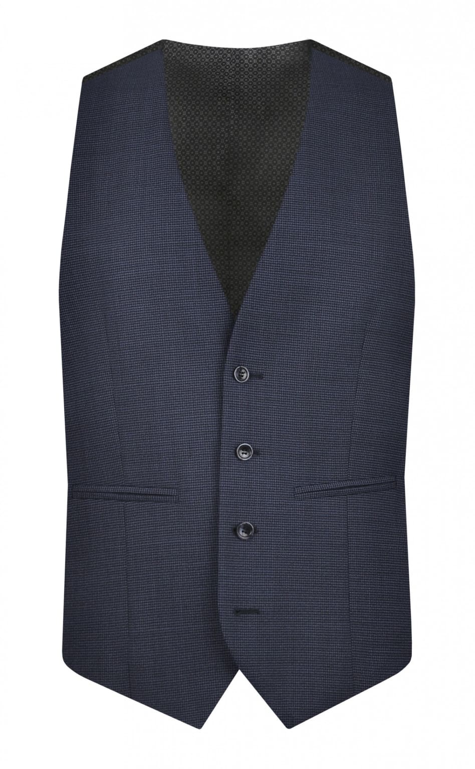 Torre Colt Blue Plain Men’s Waistcoat - 34R - Suit & Tailoring