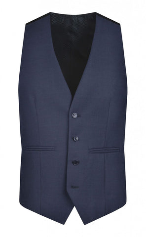 Torre Colt Blue Plain Men’s Waistcoat - 34R - Suit & Tailoring