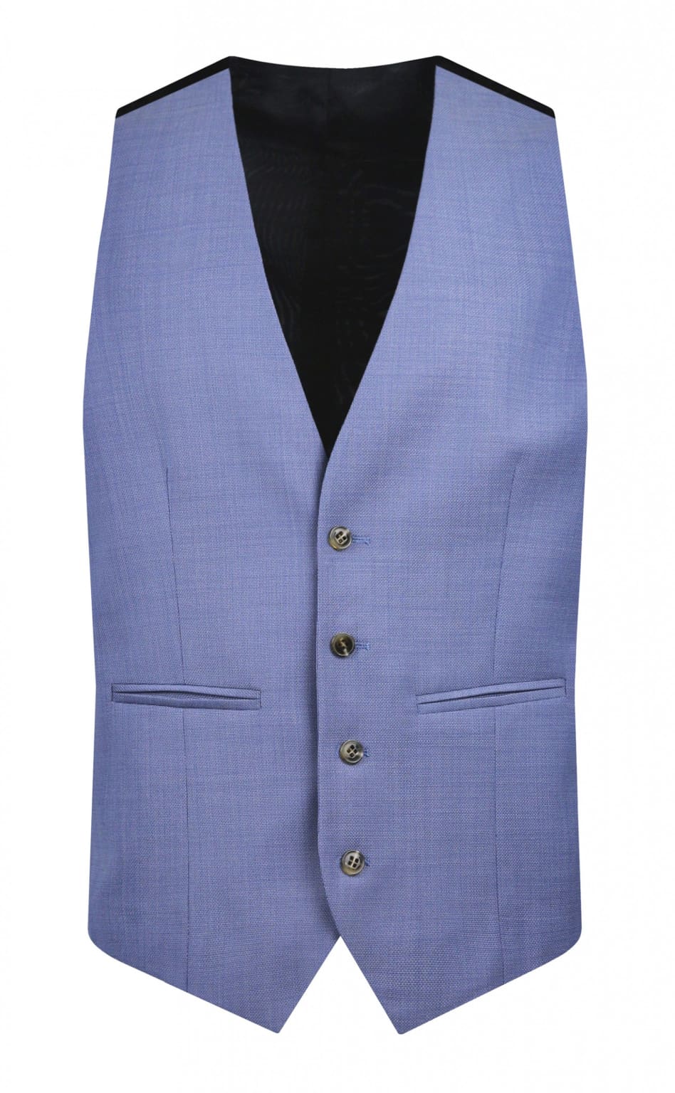 Torre Colt Blue Plain Men’s Waistcoat - 34R - Suit & Tailoring