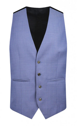 Torre Colt Blue Plain Men’s Waistcoat - 34R - Suit & Tailoring