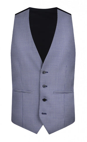 Torre Colt Blue Plain Men’s Waistcoat - 34R - Suit & Tailoring