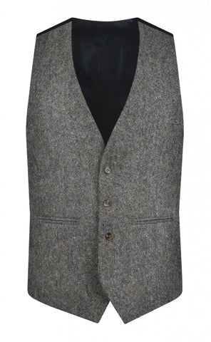 Torre Colt Grey Plain Men’s Waistcoat - 34R - Suit & Tailoring