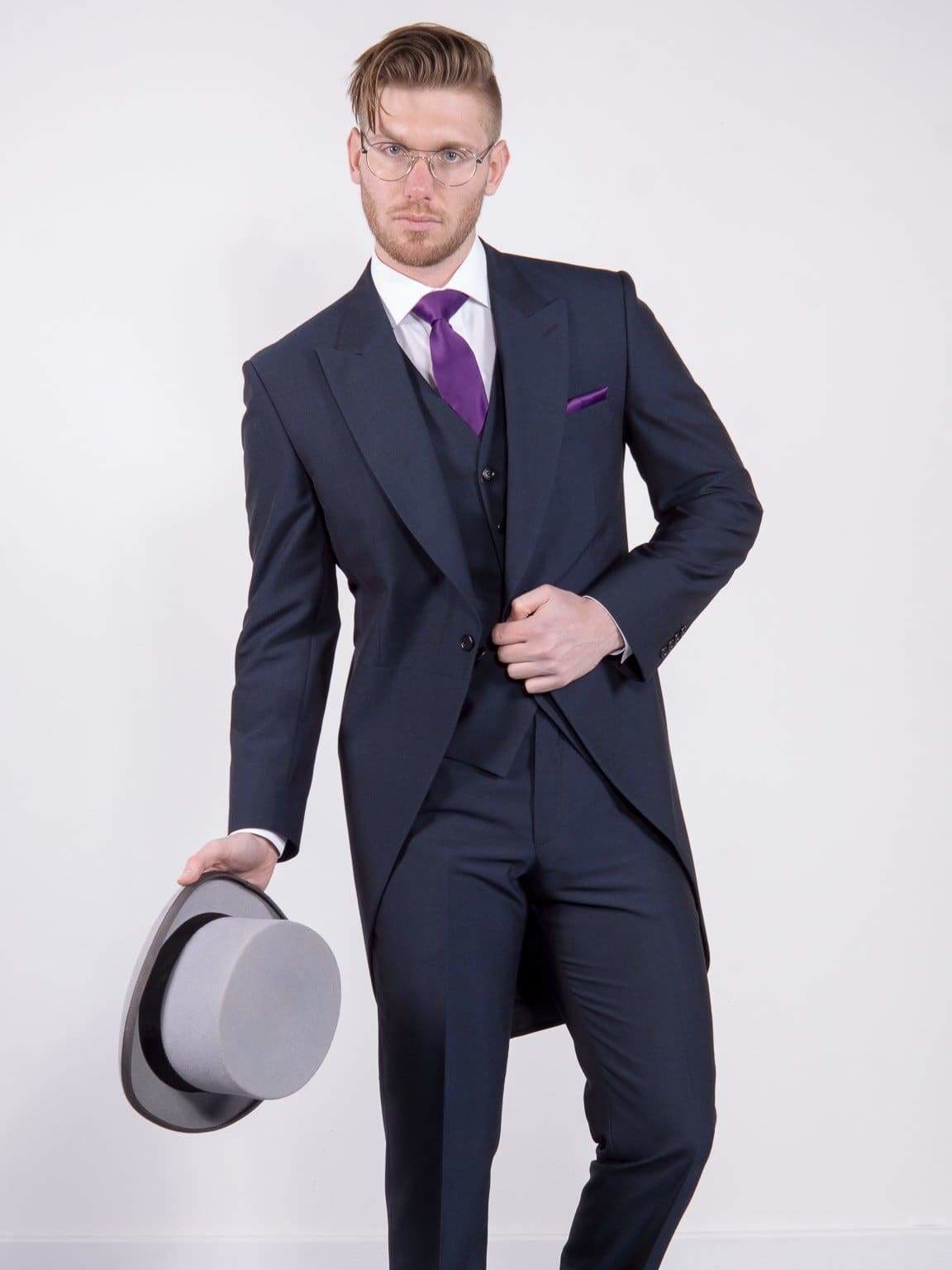 Torre George Navy Mohair 3 Piece Morning Suit - Suit & Tailoring